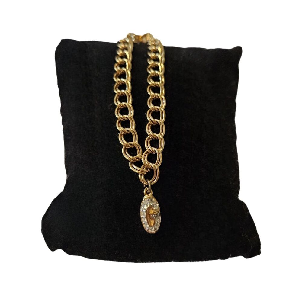 Givenchy Gold Chainlink Statement Bracelet W/ G C… - image 2
